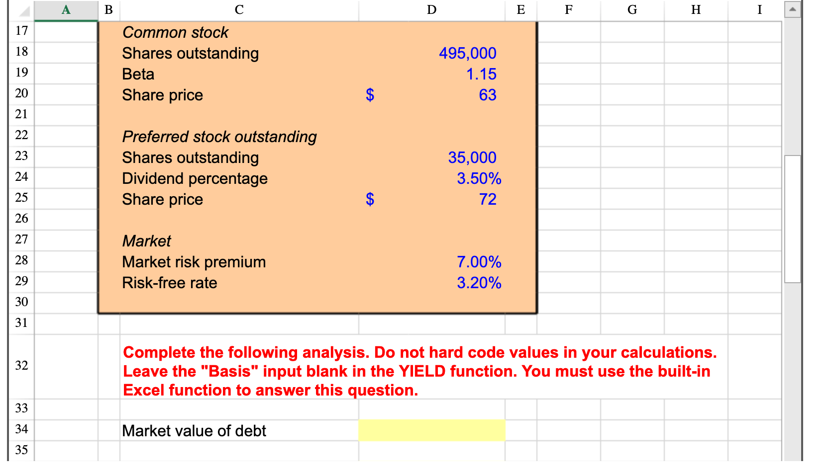 the following information for Watson Power Co., find the WACC. Assume the
