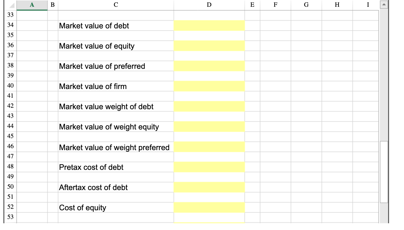 company's tax rate is 21 percent. Debt: 10,000 6.4 percent coupon bonds