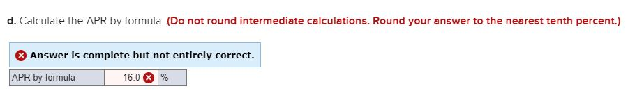 month for 60 months Cash price $5,100 Down payment $50 d. Calculate