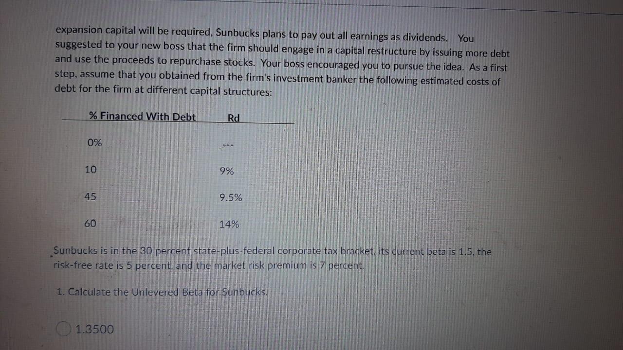 based on the following information: Assume you have just been hired as