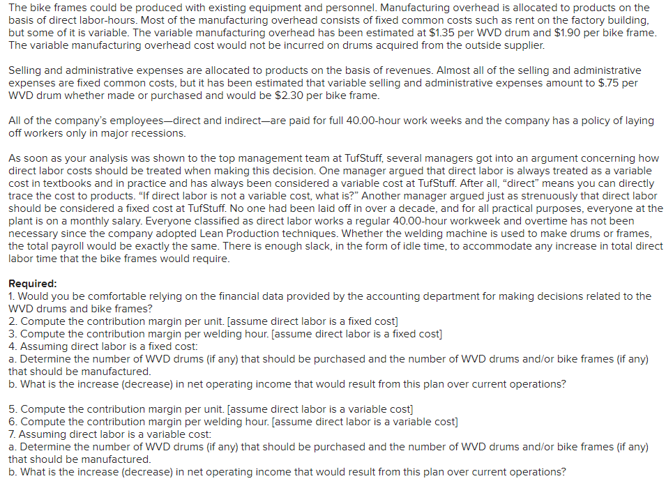 5 Reg 6 Req 7A Req 7B Compute the contribution margin per