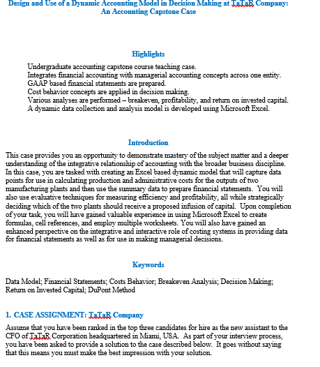 Please I need help with this assignment Design and Use of a