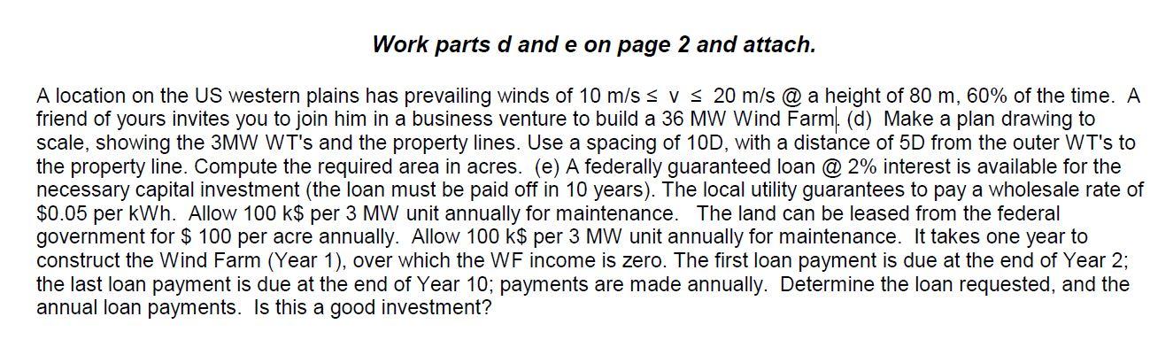 Work parts d and e on page 2 and attach. A