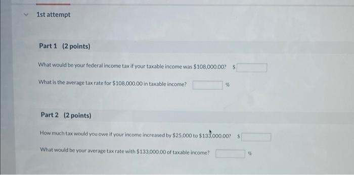 marginal tax rates provided in the table below,find the marginal and average
