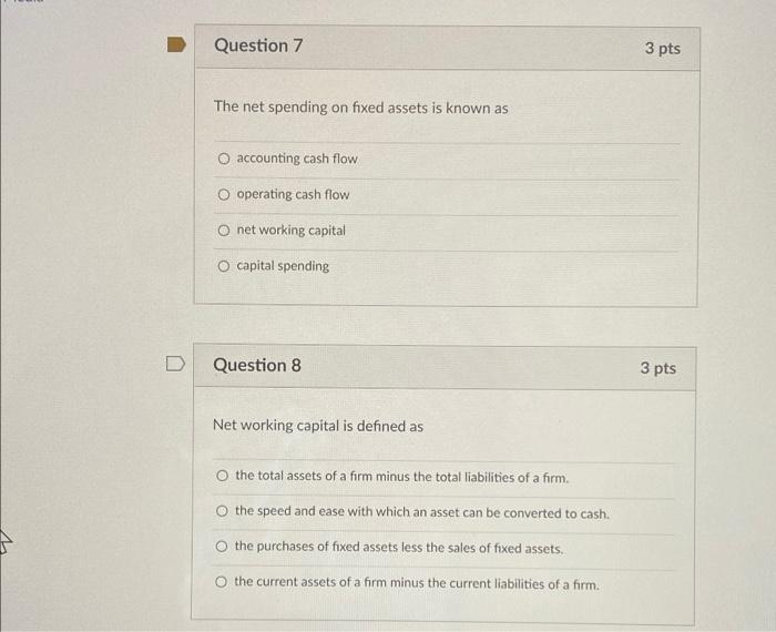 known as O accounting cash flow O operating cash flow O net