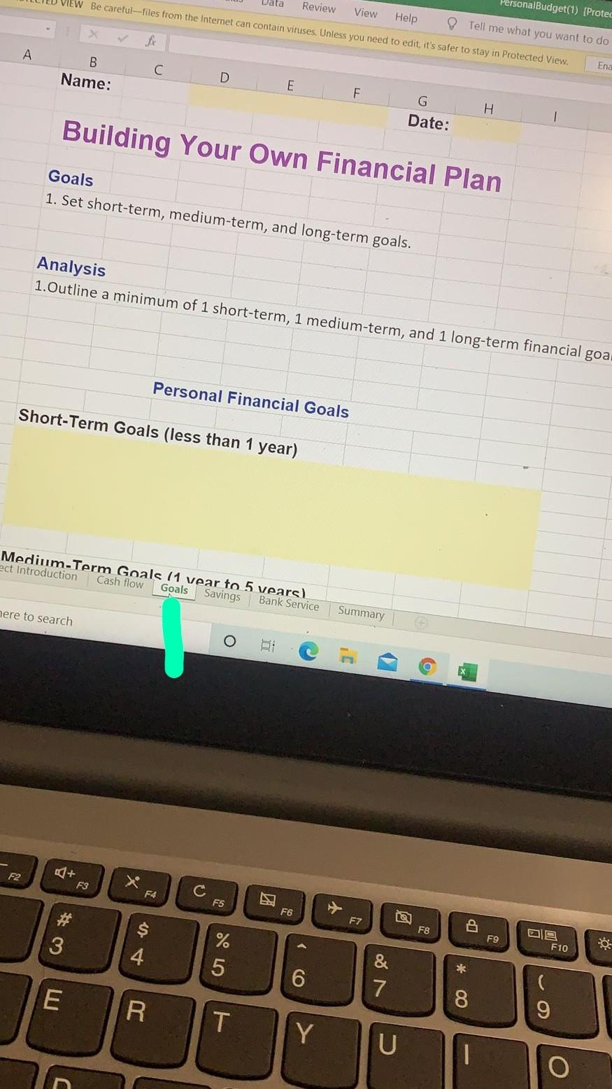 in Protected View. Ena > fy B D E G H J