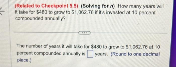  please please answer all!): (Related to Checkpoint 5.5) (Solving for n