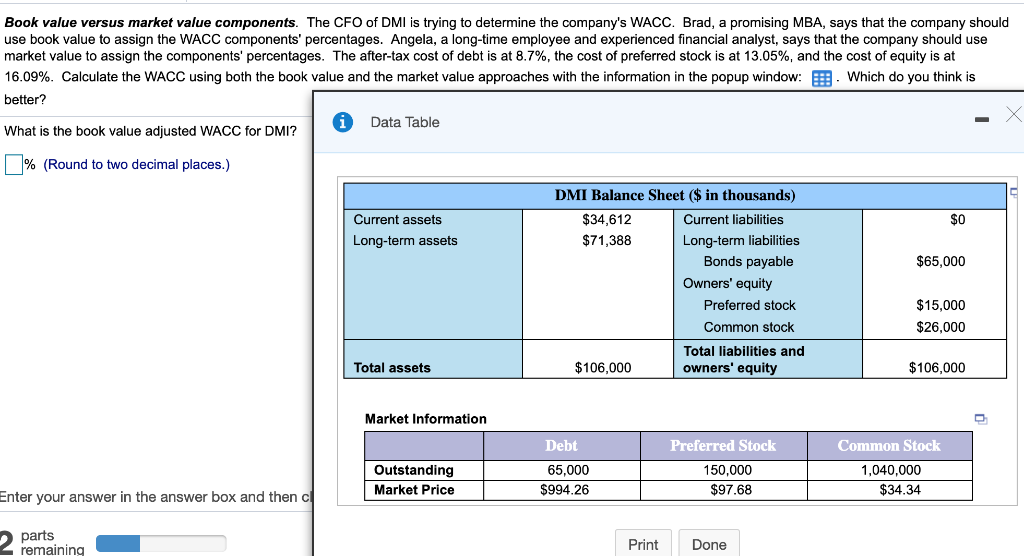 book value? market value? which one is better? Book value versus