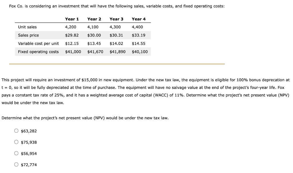  PART A: Determine what the projects net present value (NPV) would