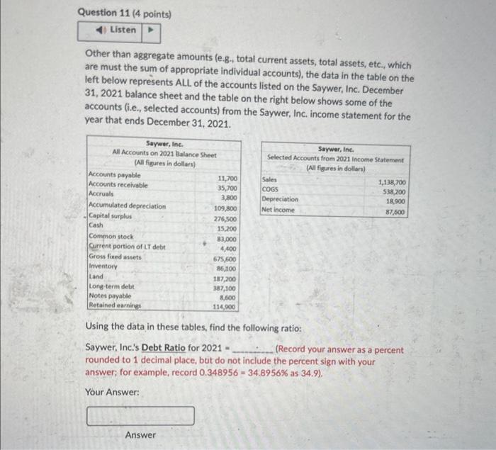  PLEASE HELP Other than aggregate amounts (e.g., total current assets, total