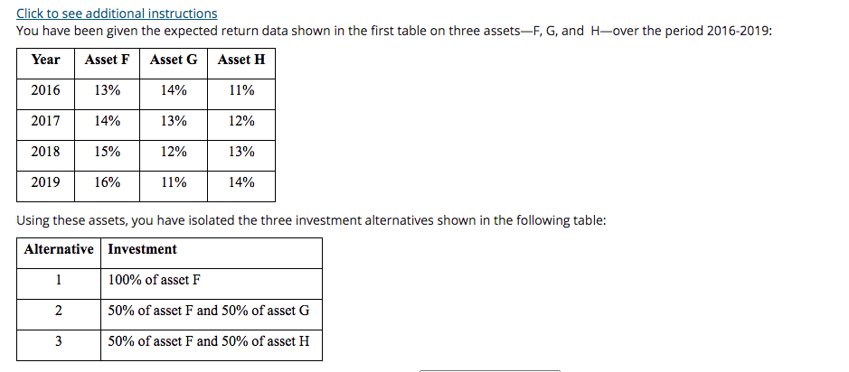  a.The expected return over the 4-year period for alternative 1 is