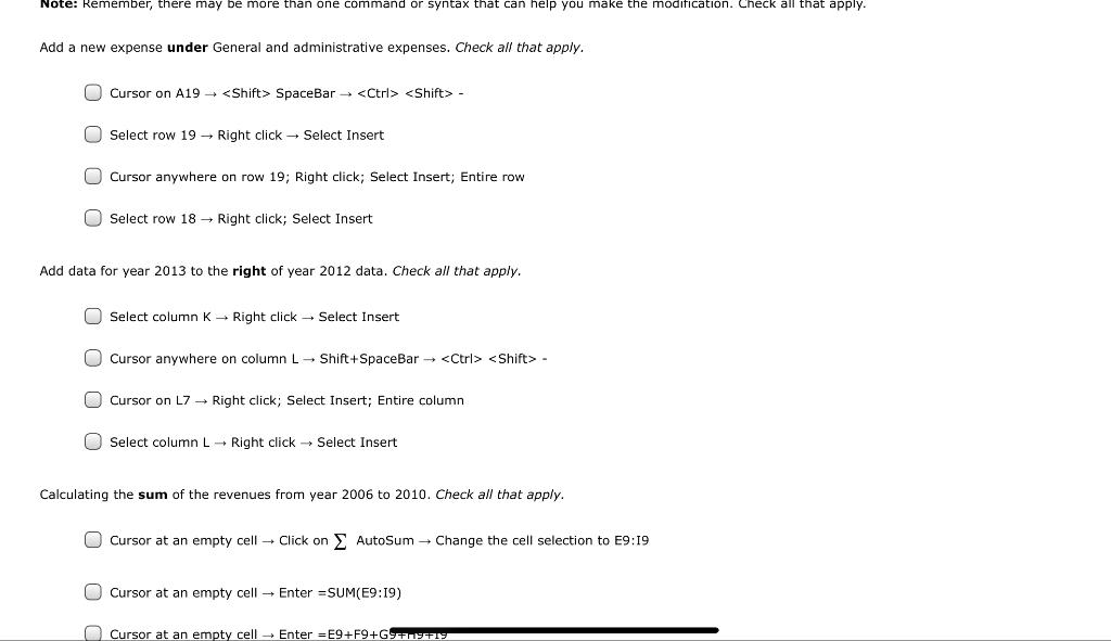  Note: Remember, there may be more than one command or syntax