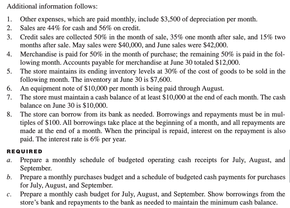 be needed Cash Budget Assume all Office Depot stores do cash budgeting