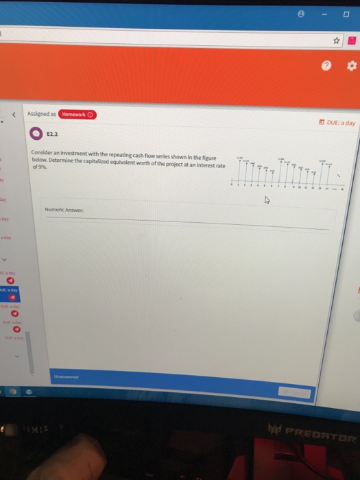  Assigned as ? DUE a day E2.2 Consider an investment with