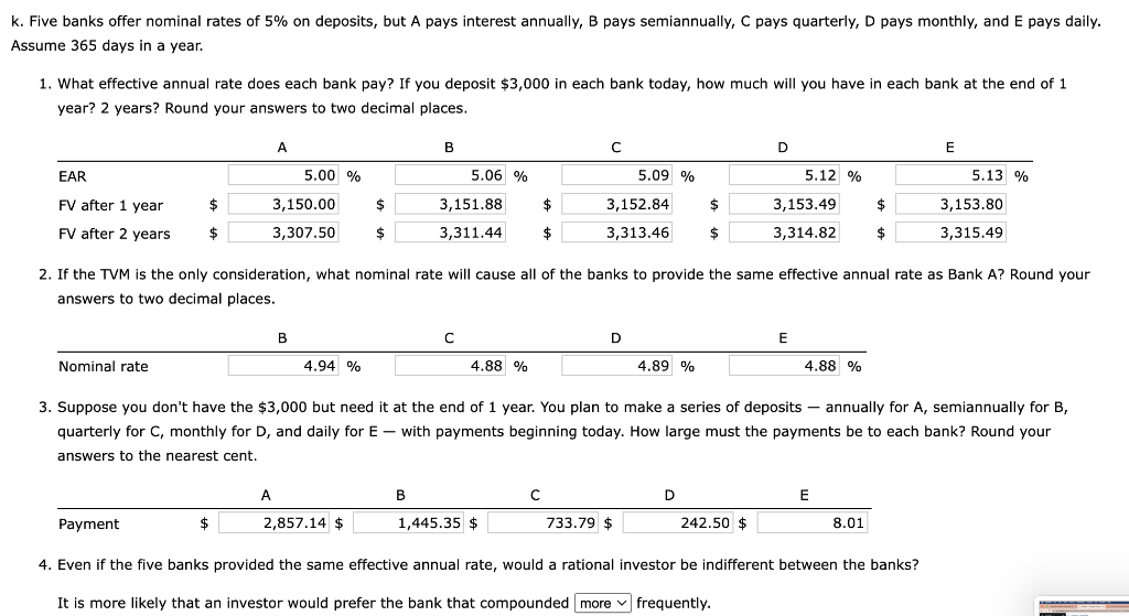 b. What is the investment's FV at rates of 0%,6%, and 20%