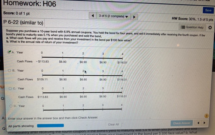 need help with prt B 3 of 5 (2 completo) HW Score:
