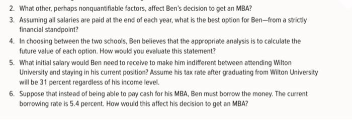 THE MBA DECISION Bentes graduated to college was so we undergrate degree