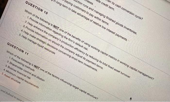 question 10 is the one i need :) en its cash conversion