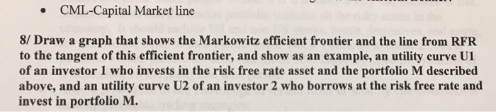  Draw a graph that shows the Markowitz effecient frontier and the