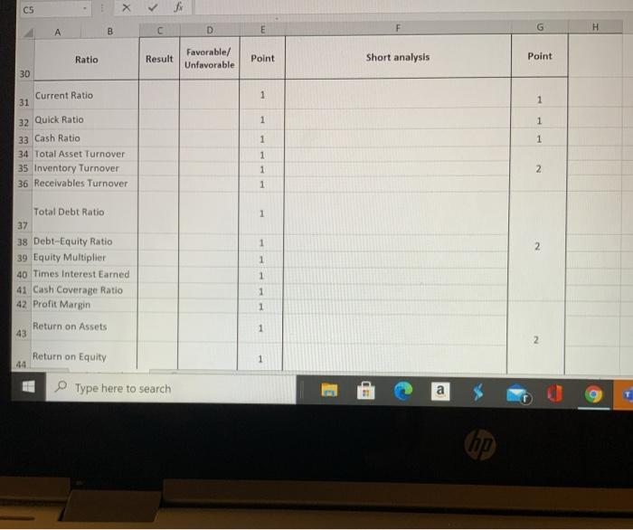 1 1 1 1 4 Ratio Current Ratio 6. Quick Ratio 7