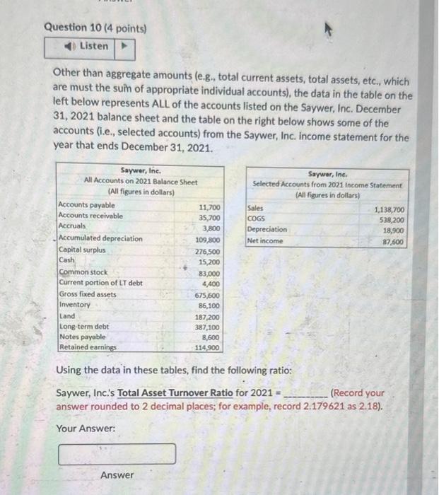  PLEASE HELP Other than aggregate amounts (e.g., total current assets, total