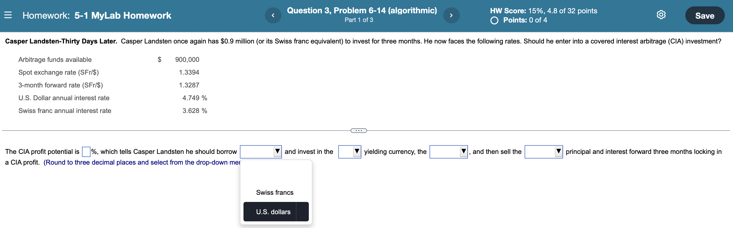  = Homework: 5-1 MyLab Homework Question 3, Problem 6-14 (algorithmic) Part