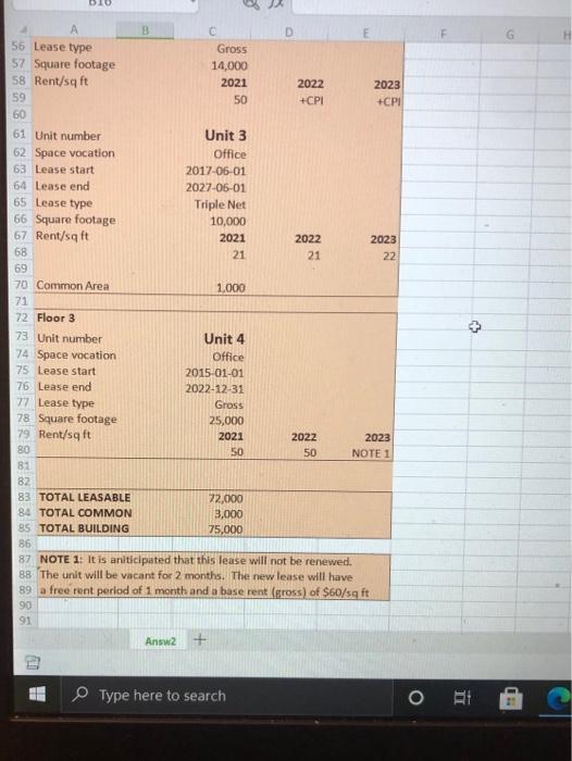 2023 11. Please make your calculations to the right of the data