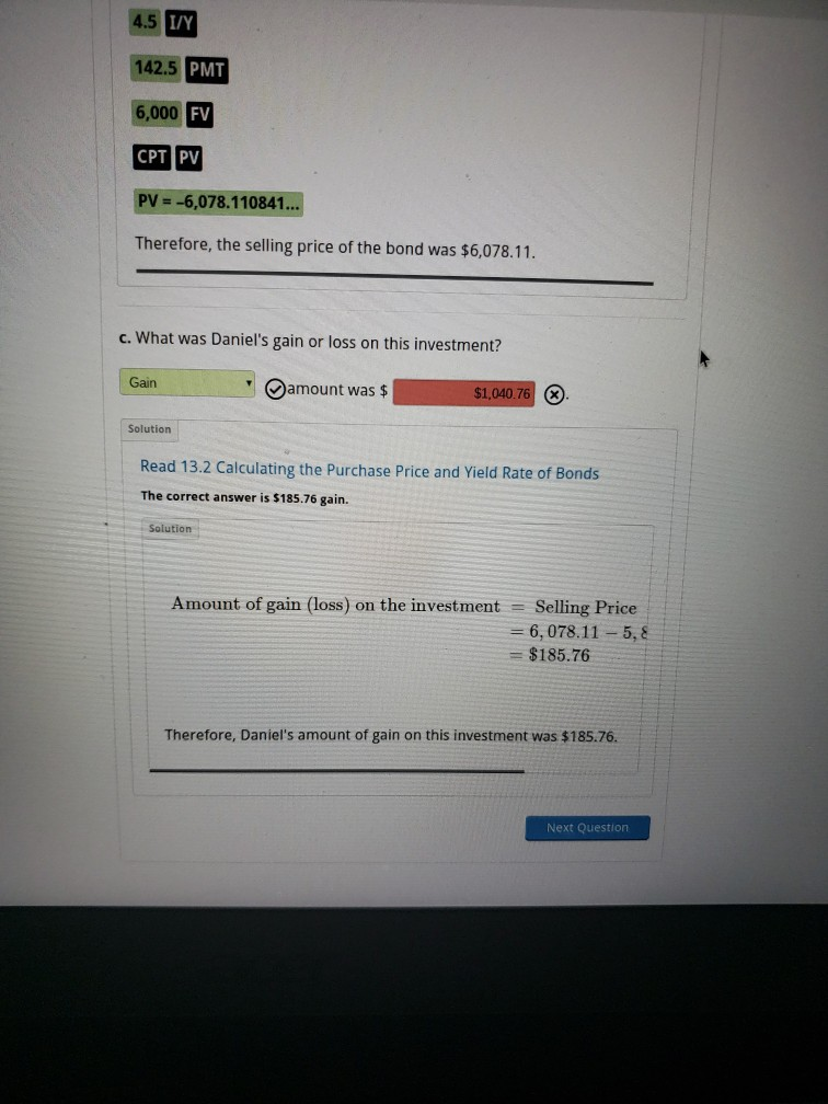  this help answering the question I got wrong twice. 4.5 I/Y