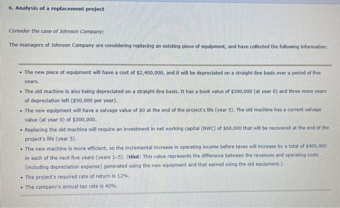 I need help with this exercise please, thank you! 6. Analysis of