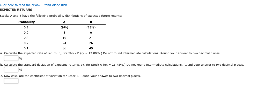 Click here to read the eBook: Stand-Alone Risk EXPECTED RETURNS Stocks