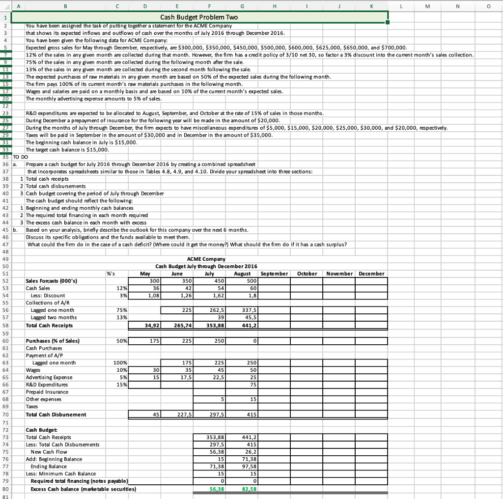  PLEASE WRITE THE FORMULAS 0 B D E G H L