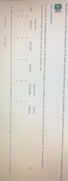  The data on a loan has been collected in the Microsoft