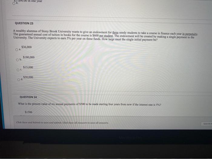 six annual payments of $500 to be made starting four years from