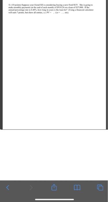 Instructions: Show all of your work for maximum credit using the formulas.