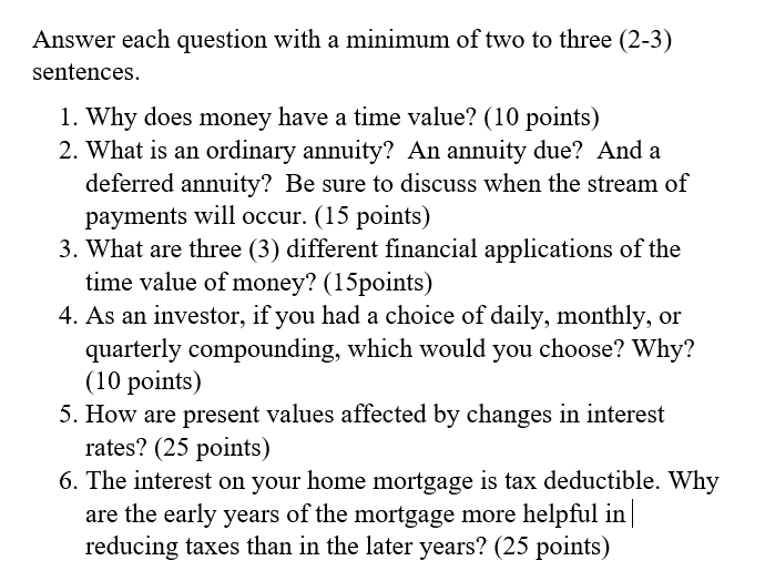 U2 STUDY GUIDE ***PLEASE DO ALL *** Answer each question with a