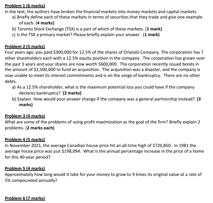  Problem 1 (6 marks) In the text, the authors have broken
