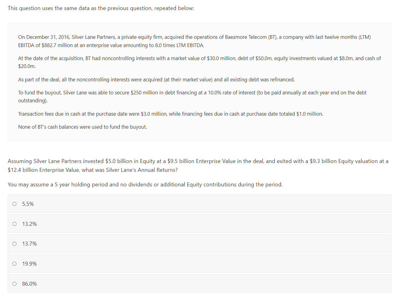  This question uses the same data as the previous question, repeated