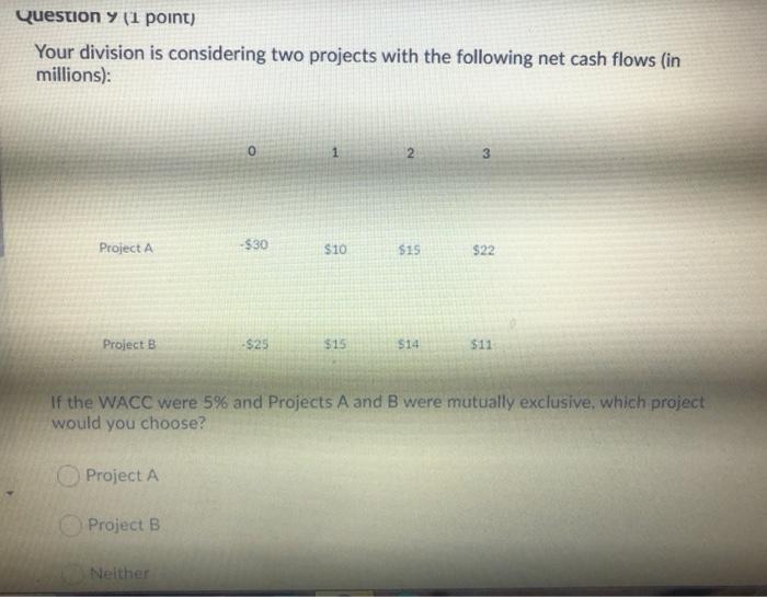 need help with 9 and 10 Question 4 (1 point) Your division