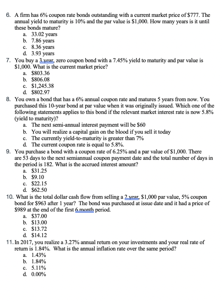  Please answer just the questions, no explanation needed! 6. A firm