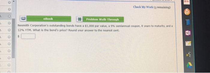  go Check My Work (3 remaining) . eBook Problem Walk-Through Nesmith