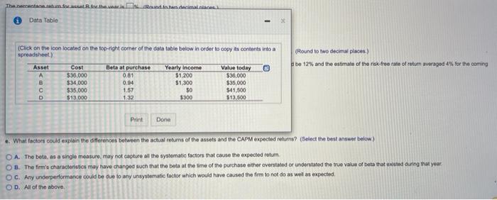 invested 5118,000 to set up the following portfolio one year ago a.