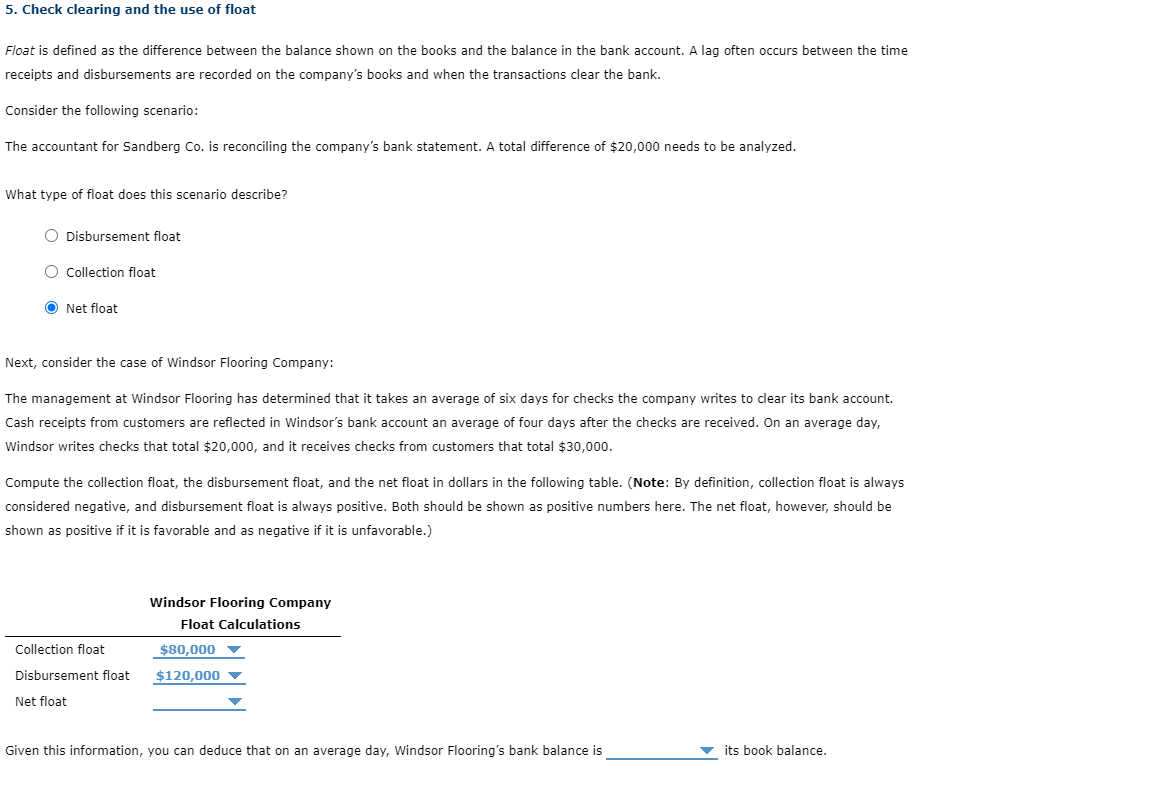 collection float drop down options: 80k, 120k, 180k Disbursement float options: 80k,180,120k