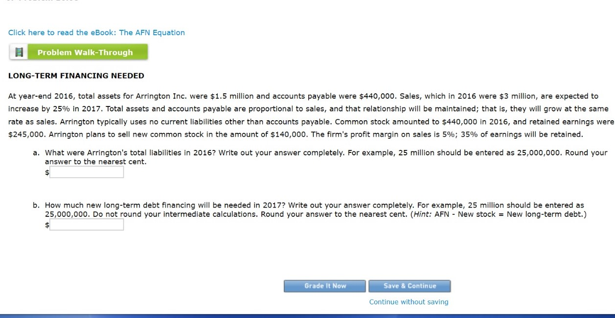 Grocers recently reported the following 2016 income statement (in millions of dollars):