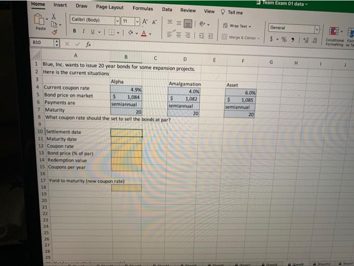  Home Team Exam 01 data Insert Draw Page Layout Formulas Data