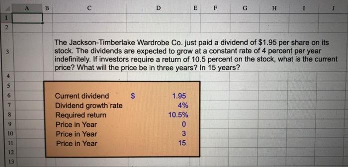 please give answer as formula (using cell names) B D E F