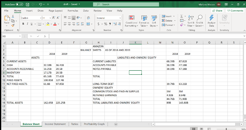 I need help evaluating the balance sheet. AutoSave OCH H draft -