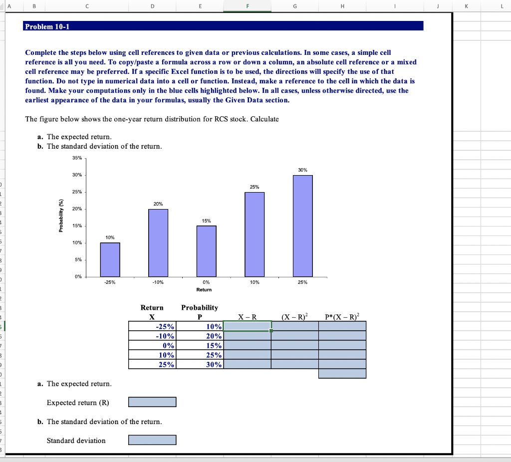  A B E F G K L Problem 10-1 Complete the
