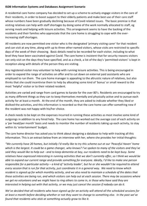  need Entity relation diagram, need to setup database ISDB Information Systems