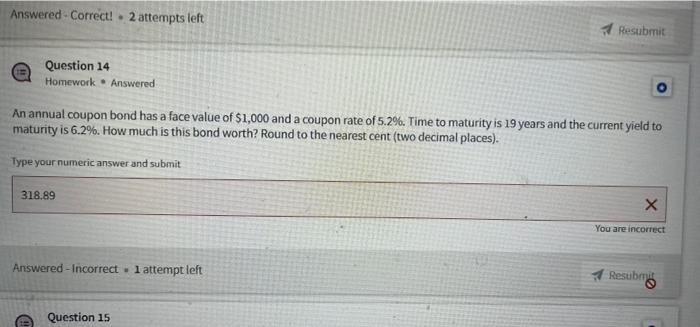 please help solve question 14 with steps Answered - Correct! . 2