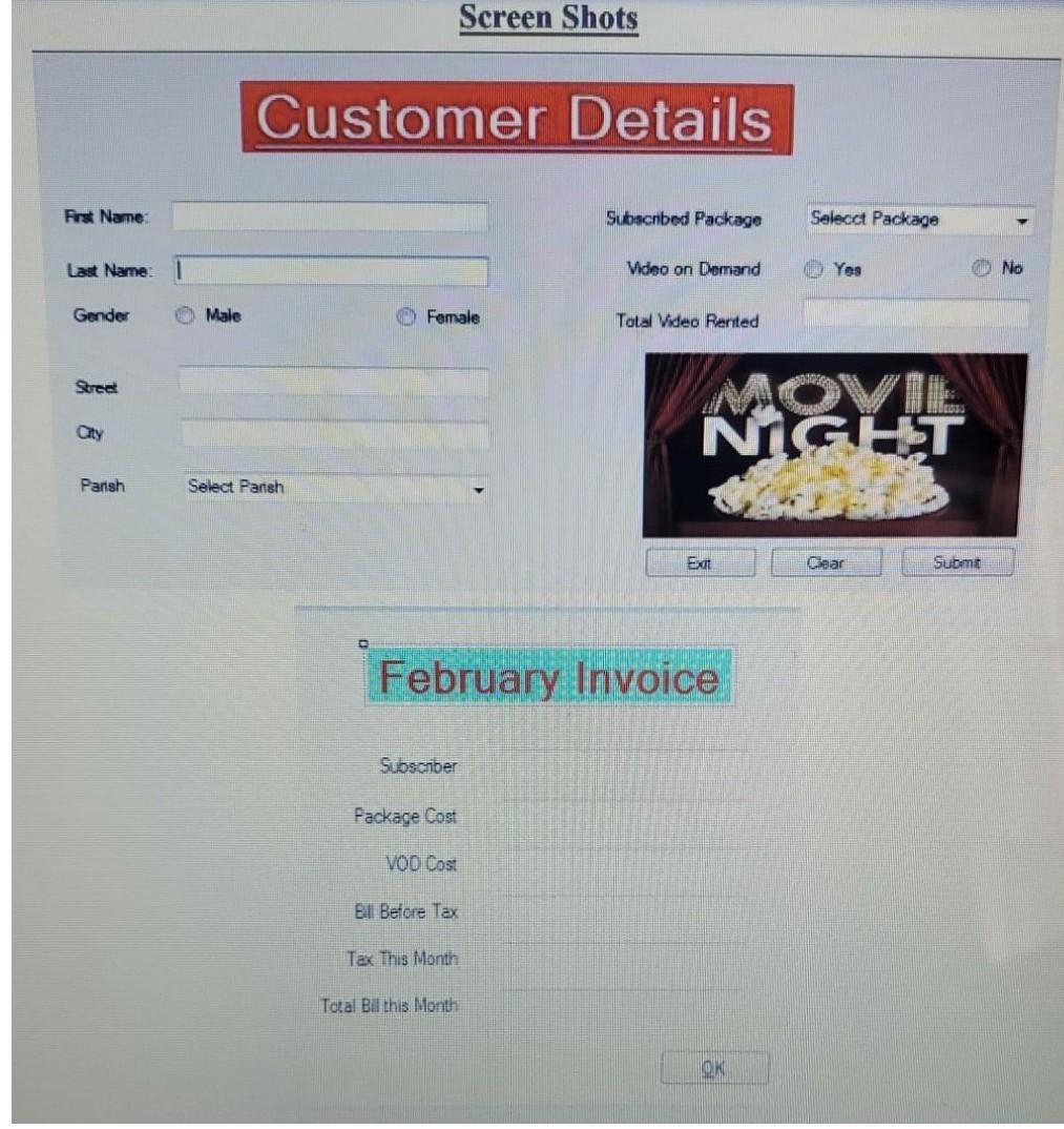 using c# The two forms seen overleaf are for a small cable